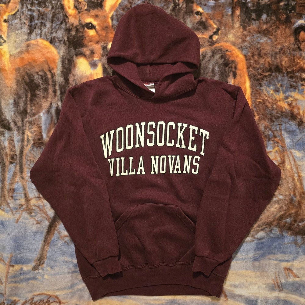 Vintage Woonsocket Rhode Island Villa Novans Collegiate Style Hoodie sz Medium